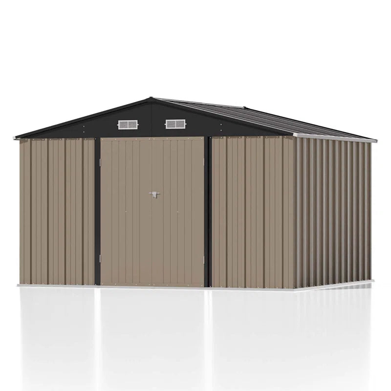 10 Ft. W X 8 Ft. D Metal Storage Shed With Frame