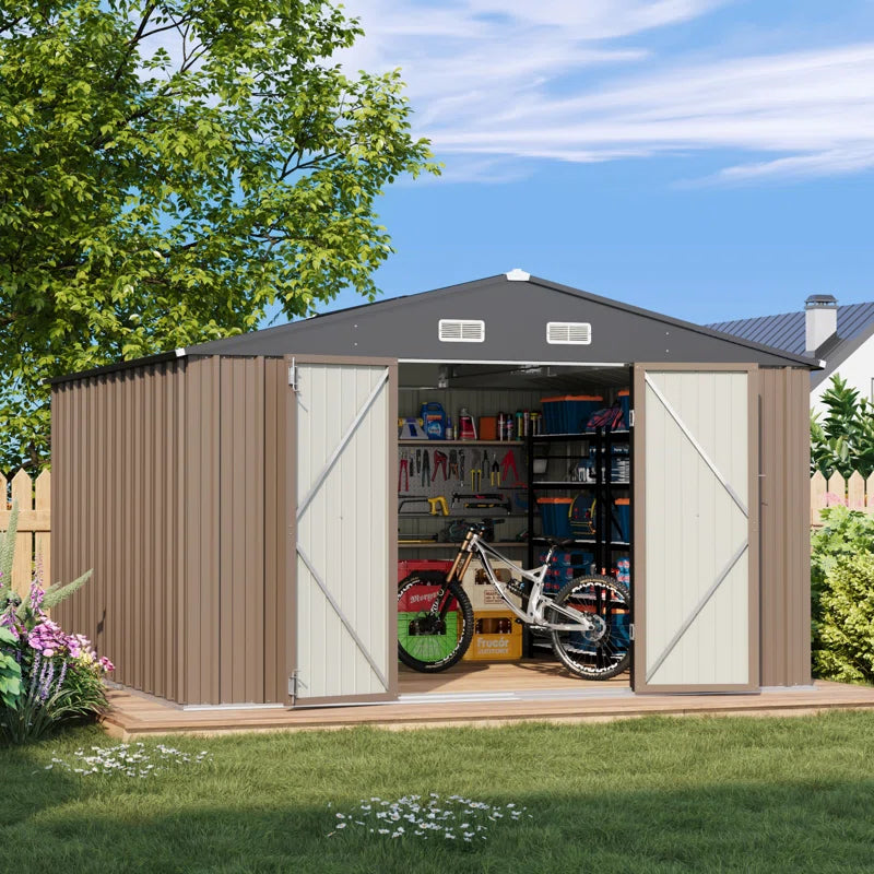 10 ft. W x 10 ft. D Metal Storage Shed