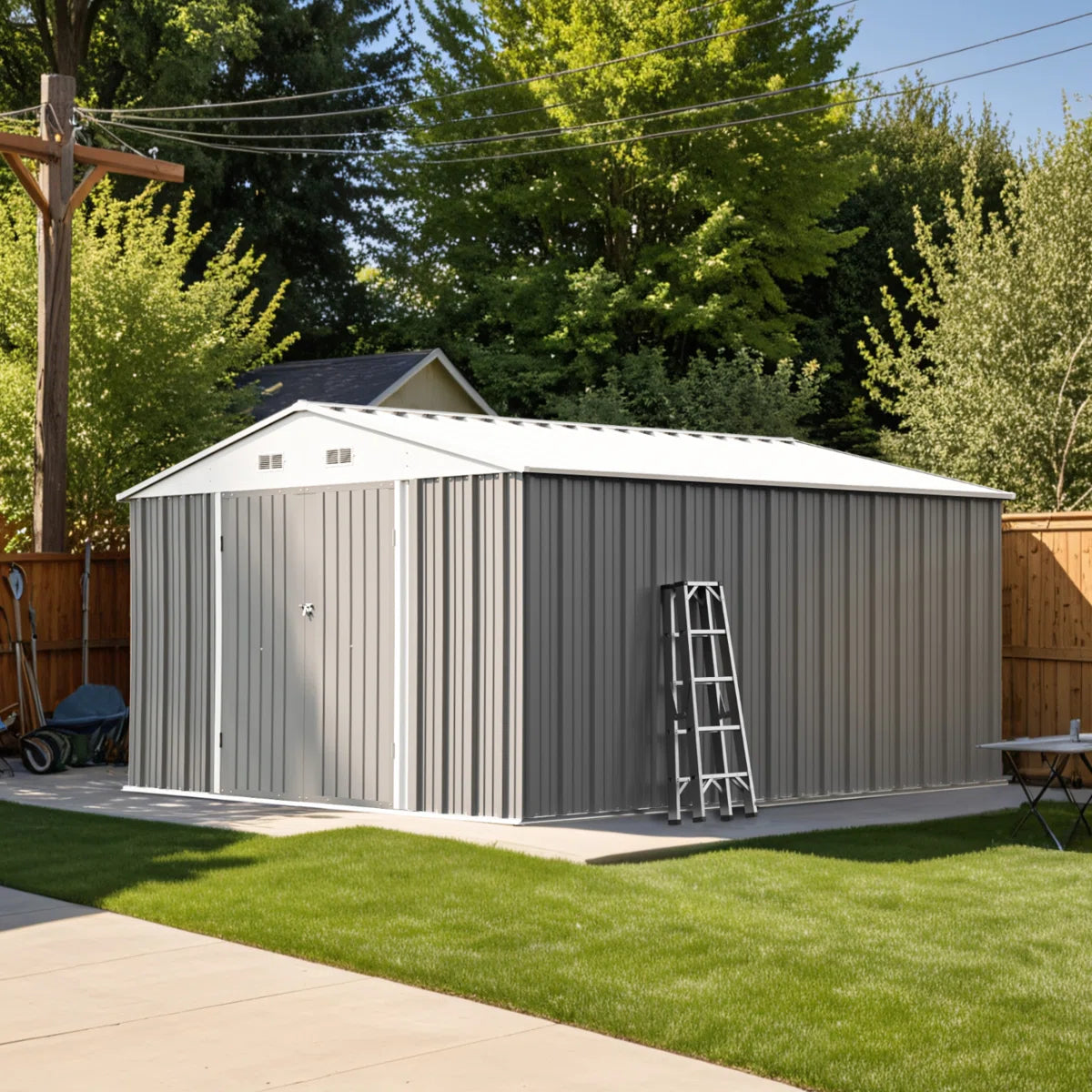 10 ft. W x 12 ft. D Outdoor Metal Storage Shed