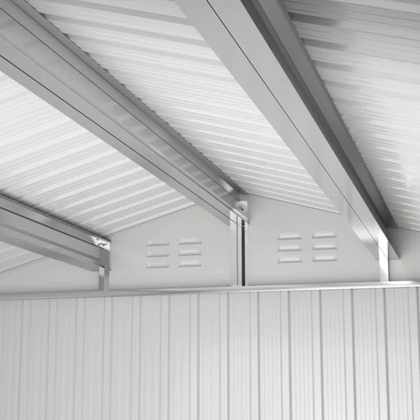 12 ft. W x 10 ft. D Outdoor Metal Shed Storage with Updated Frame Structure and Lockable Doors