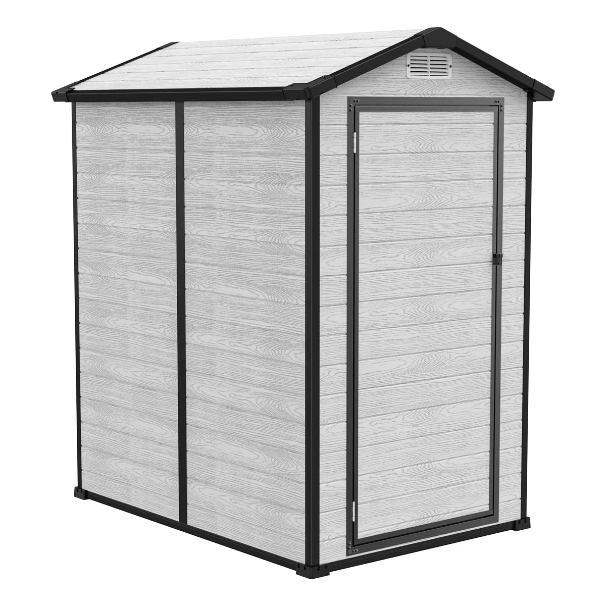 3.7 ft. W x 5.3 ft. D Durable Resin Outdoor Storage Shed With Floor and Window for Garden Patio Furniture and Tools, Grey