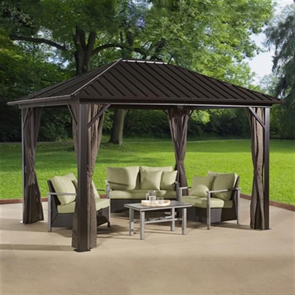 Sojag Genova Hardtop Gazebo with Netting - 10-ft x 12-ft