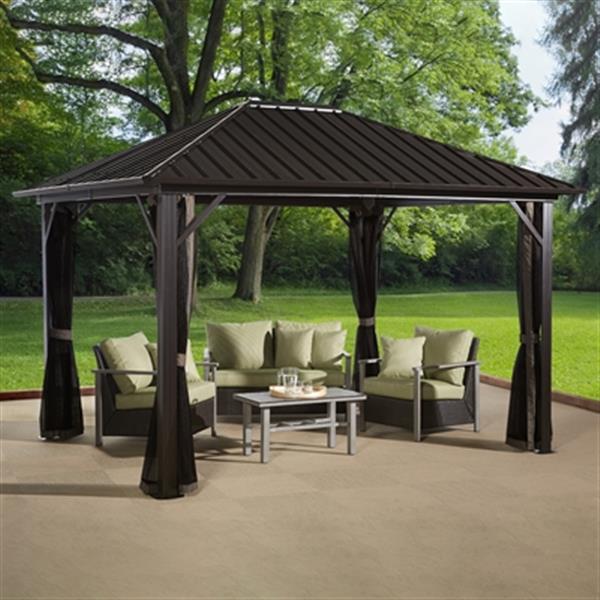 Sojag Genova Sun Shelter - 10-ft x 10-ft - Steel - Brown