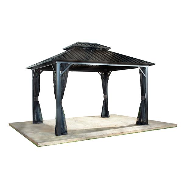 Sojag Genova II Aluminum Sun Shelter - 12-ft x 16-ft - Dark Brown