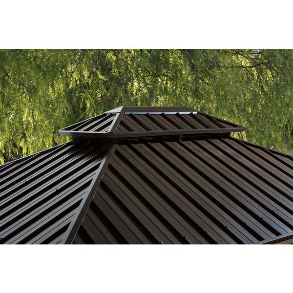 Sojag Genova II Aluminum Sun Shelter - 12-ft x 16-ft - Dark Brown