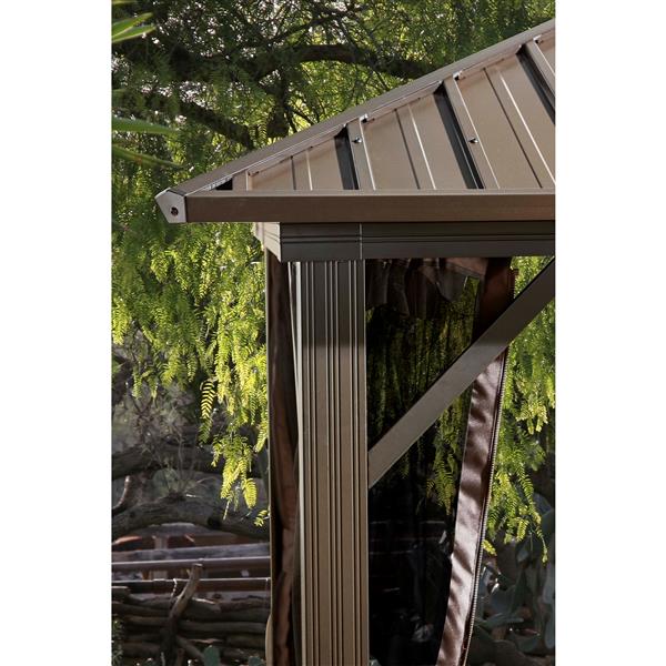 Sojag Genova II Aluminum Sun Shelter - 12-ft x 16-ft - Dark Brown