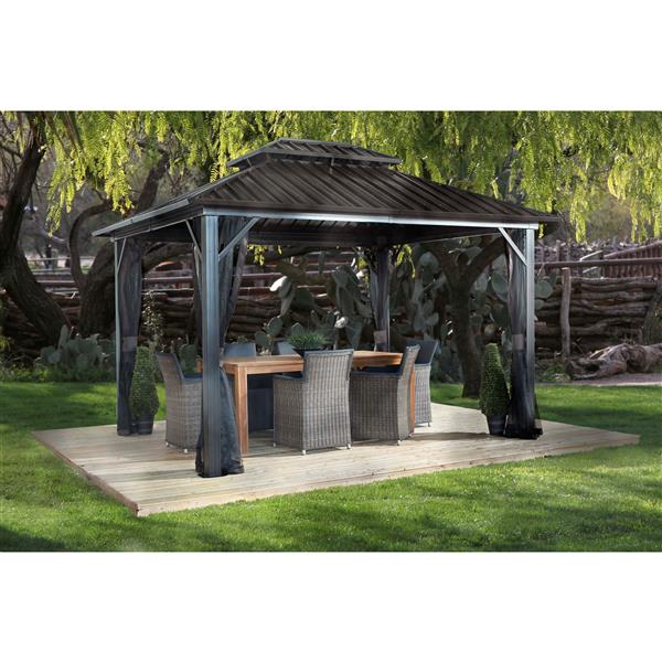 Sojag Genova II Aluminum Sun Shelter - 12-ft x 16-ft - Dark Brown