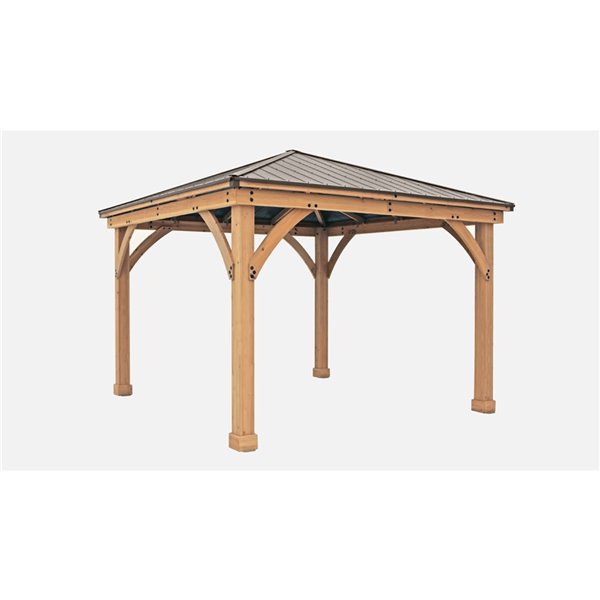 Yardistry Meridian Square Gazebo - 12-ft x 12-ft - Cedar