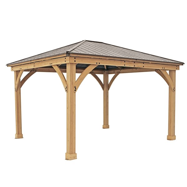 Yardistry Meridian Rectangular Gazebo - 12-ft x 14-ft - Cedar