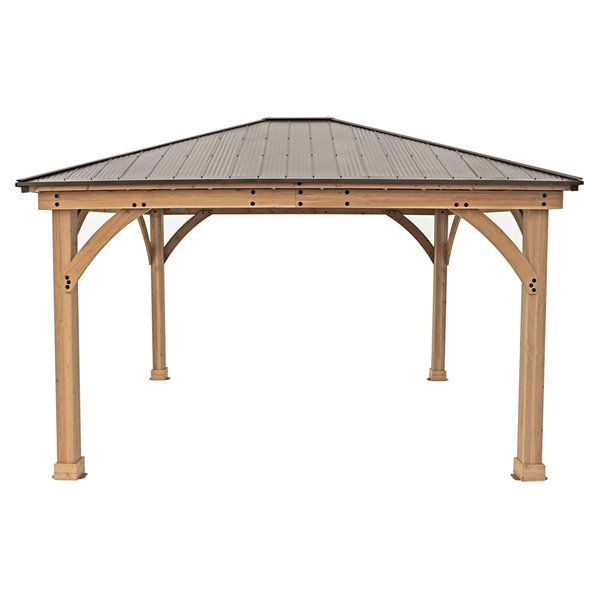Yardistry Meridian Rectangular Gazebo - 12-ft x 14-ft - Cedar