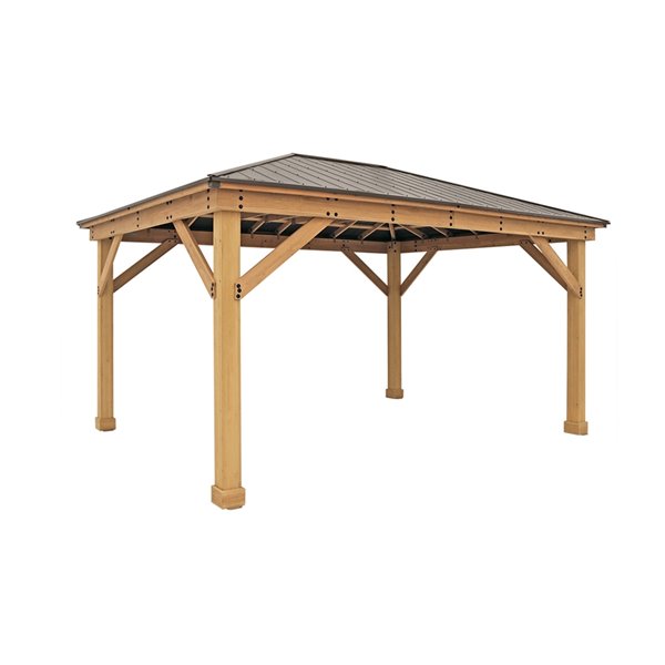 Yardistry Meridian Rectangular Gazebo - 12-ft x 16-ft - Cedar