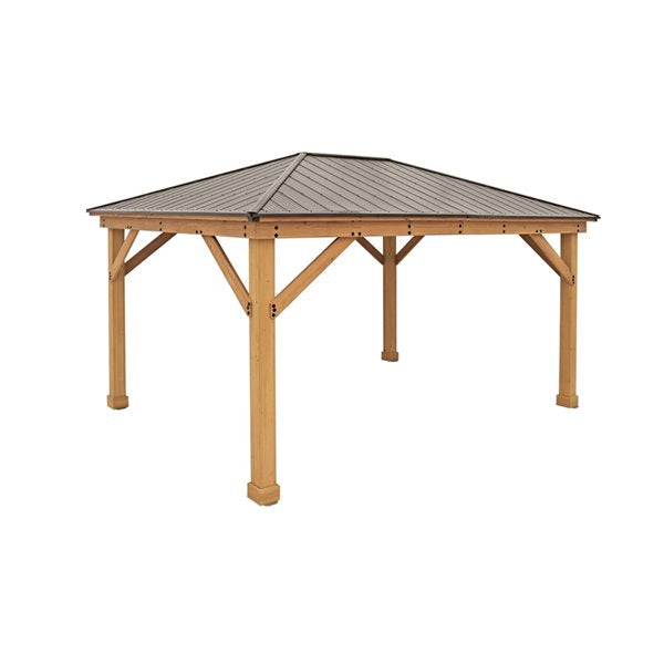 Yardistry Meridian Rectangular Gazebo - 12-ft x 16-ft - Cedar