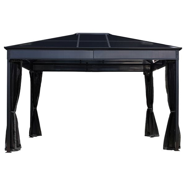 Sojag Diani 10 x 12-in Black Metal Rectangular Gazebo with polycarbonate Roof