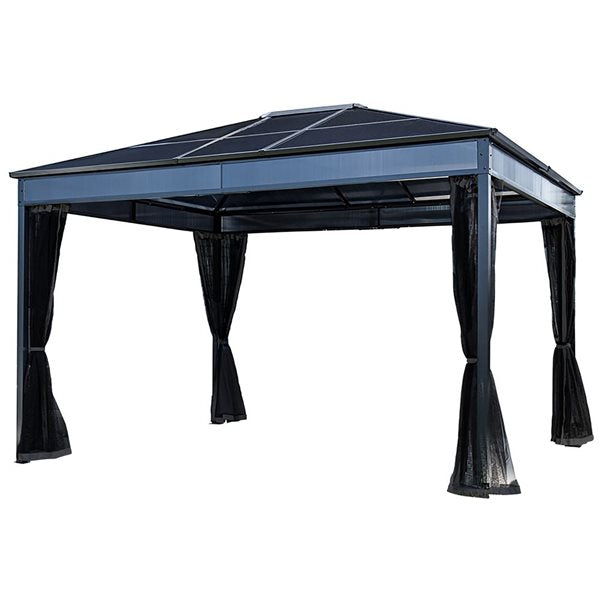 Sojag Diani 10 x 12-in Black Metal Rectangular Gazebo with polycarbonate Roof