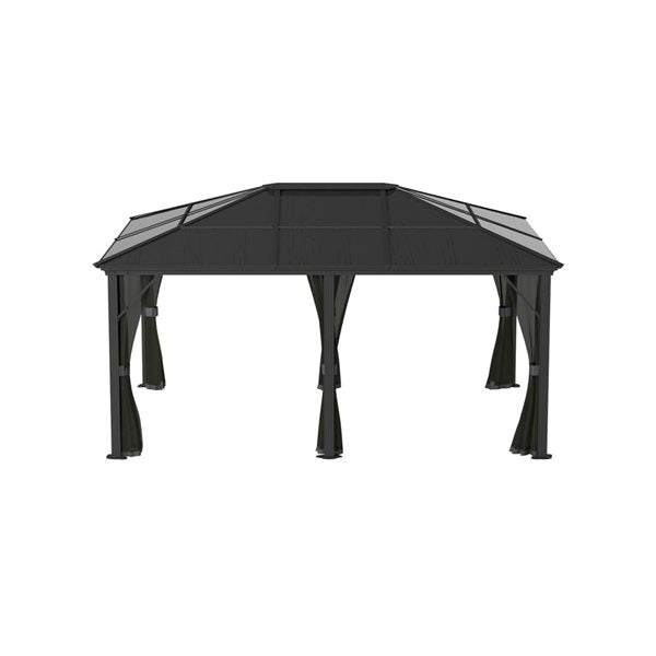 Sojag Meridien 12 x 16-in Charcoal Grey Metal Rectangular Gazebo with polycarbonate Roof