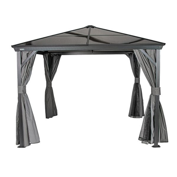Sojag Verona 10 x 10-in Charcoal Grey Metal Square Gazebo with polycarbonate Roof