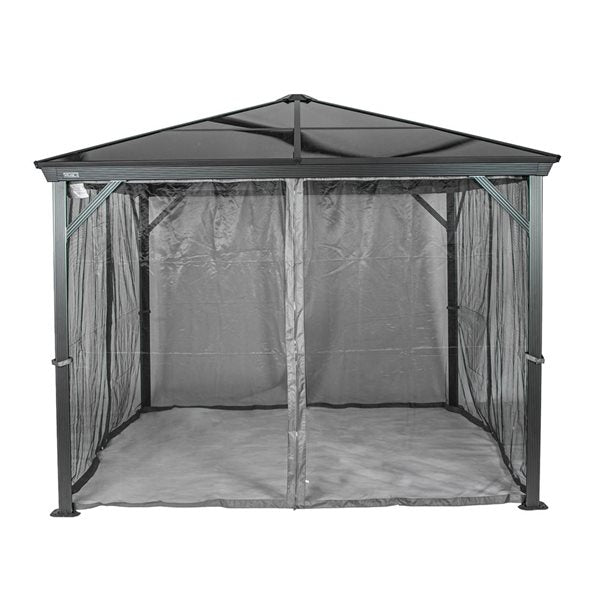Sojag Verona 10 x 10-in Charcoal Grey Metal Square Gazebo with polycarbonate Roof