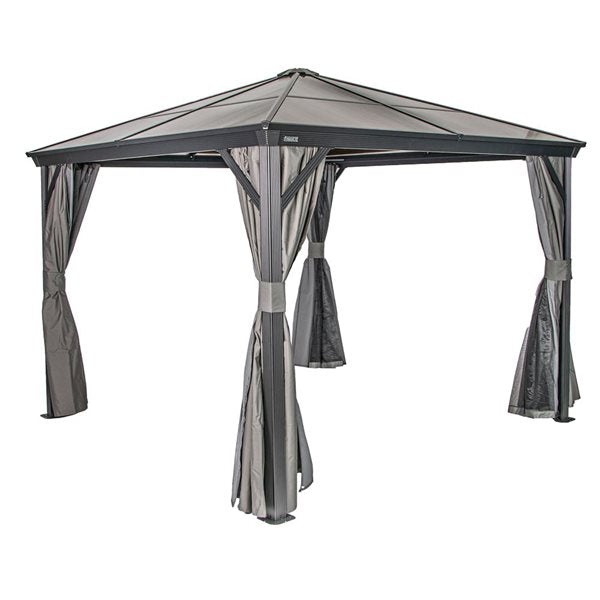 Sojag Verona 10 x 10-in Charcoal Grey Metal Square Gazebo with polycarbonate Roof