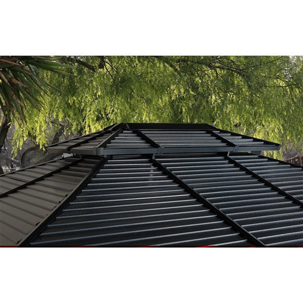 Sojag Ventura II 10 x 14-in Dark Grey Metal Rectangular Gazebo with Steel Roof