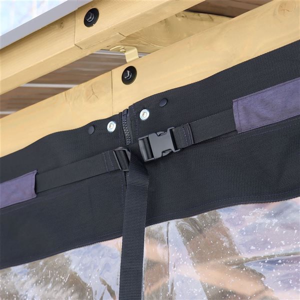 Yardistry Meridian Gazebo Winter Cover in Heavy-Duty PVC - 12 x 12-ft