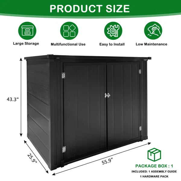 4.6 Ft. W X 2.2 Ft. D Horizontal Garden Storage Shed