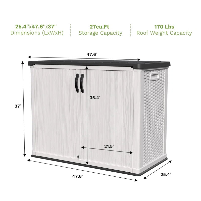 4 Ft. W X 2 Ft. D Outdoor Resin Horizontal Storage Shed