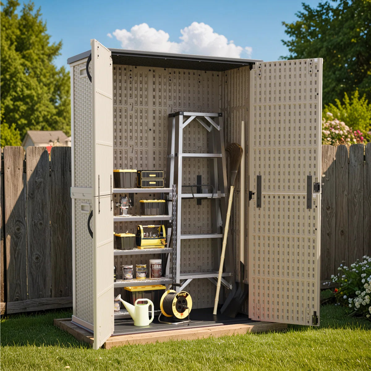 4 Ft. W X 2 Ft. D Outdoor Resin Vertical Storage Shed