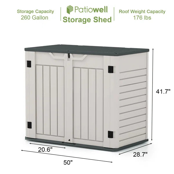 4 Ft. W X 2 Ft. D Resin Outdoor Storage Shed