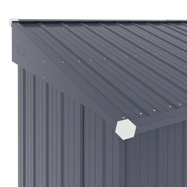 4ft.W x 8ft.D Metal Lean-to Storage Shed