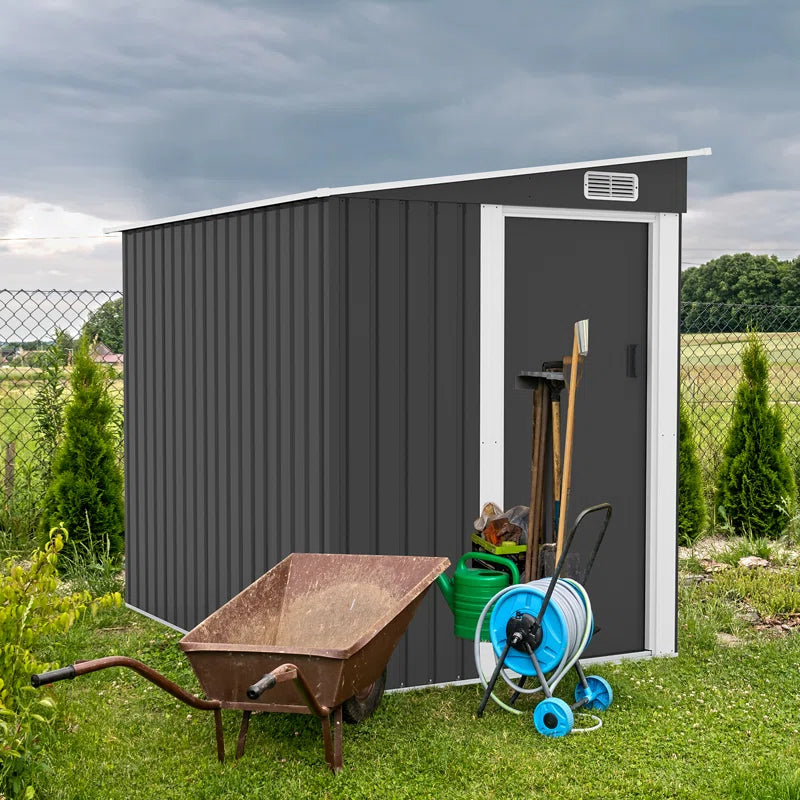 5*7 Ft Black Metal Outdoor Storage Shed