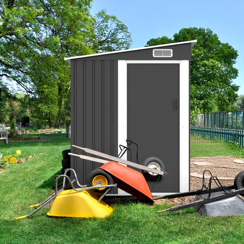 5*7 Ft Black Metal Outdoor Storage Shed