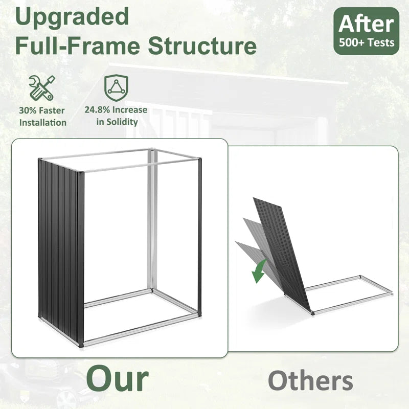 5 ft. W x 3 ft. D Outdoor Metal Shed Storage with Reinforced Steel Frame and Lockable Door