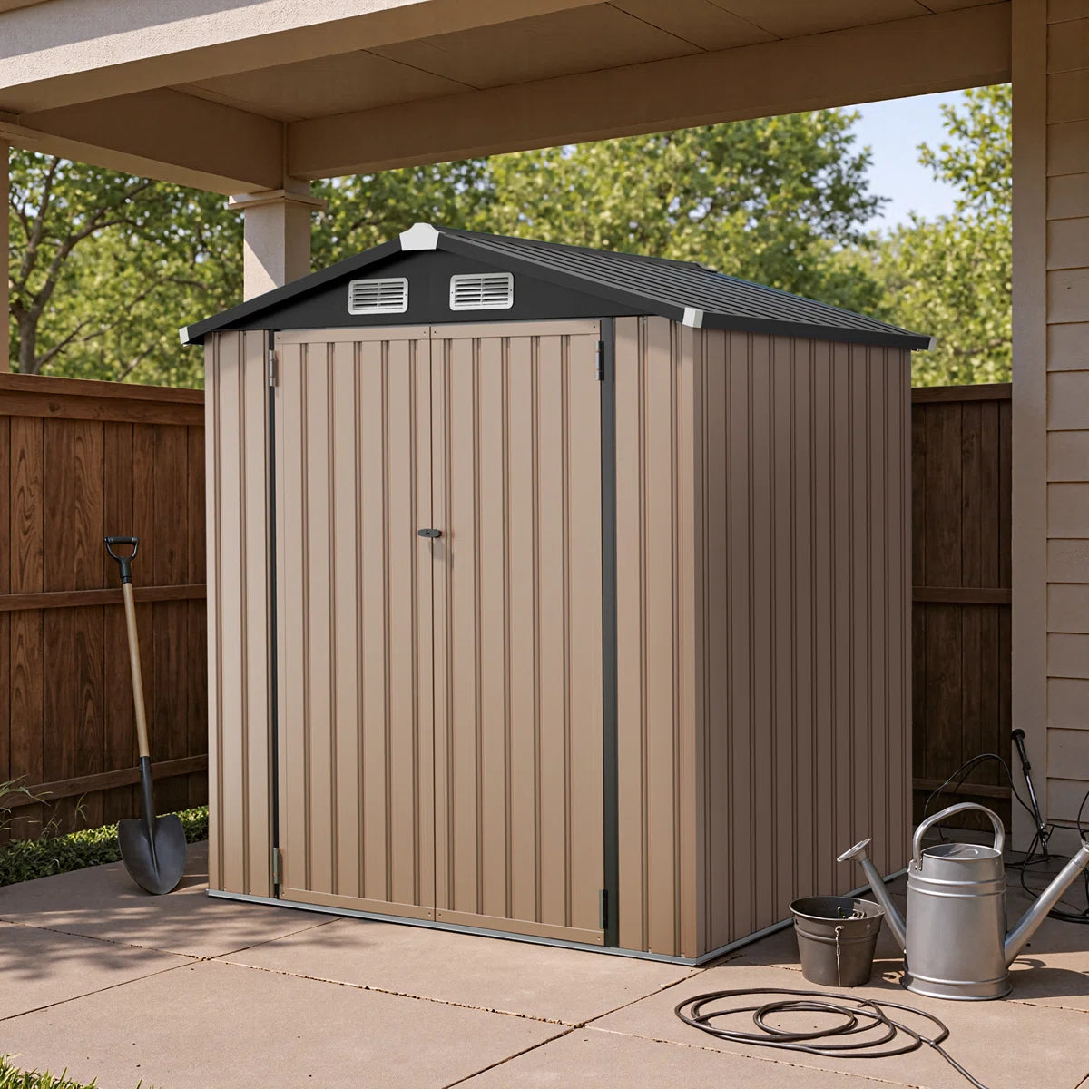 6.0 Ft. W X 4.0 Ft. D Steel Storage Shed With Floor