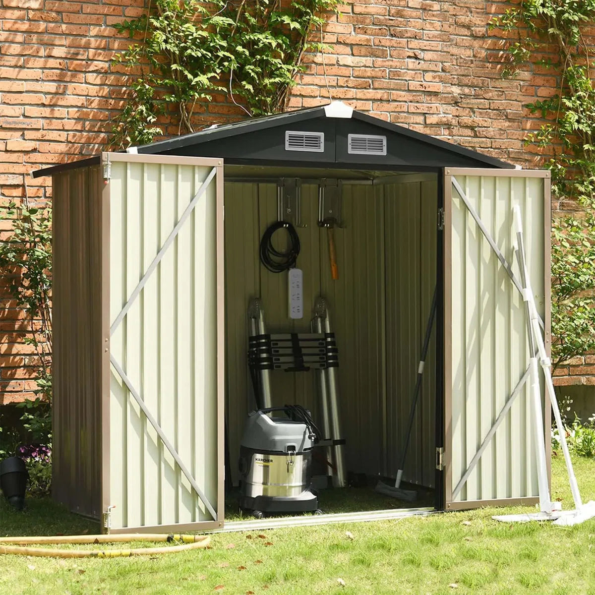 6.0 Ft. W X 4.0 Ft. D Steel Storage Shed With Floor