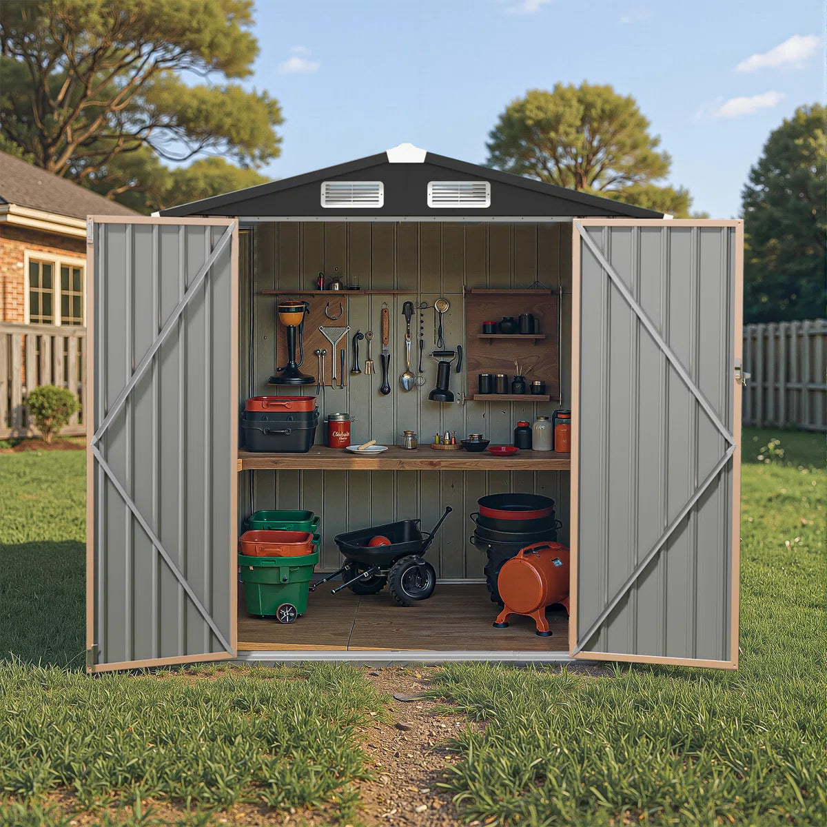 6.0 Ft. W X 4.0 Ft. D Steel Storage Shed With Floor