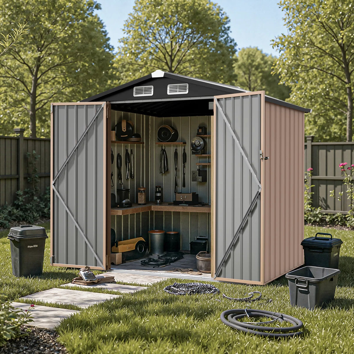 6.0 Ft. W X 4.0 Ft. D Steel Storage Shed With Floor