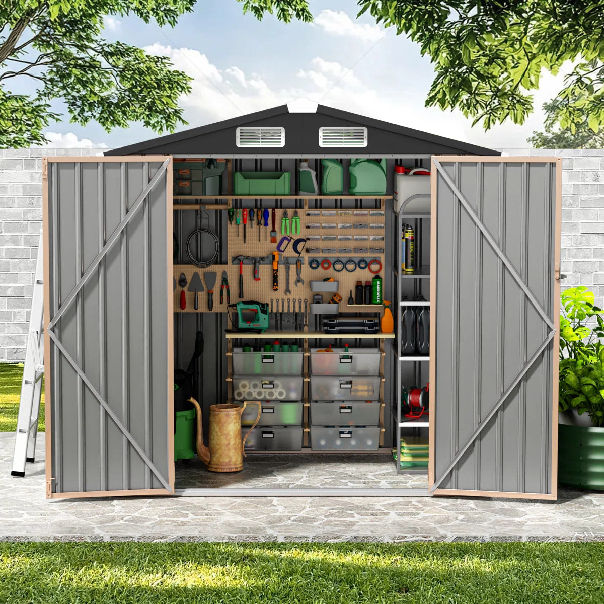 6.0 Ft. W X 4.0 Ft. D Steel Storage Shed With Floor