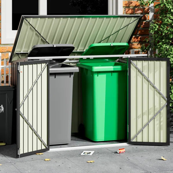 6 ft. W x 3 ft. D Metal Lean-to Garbage Shed