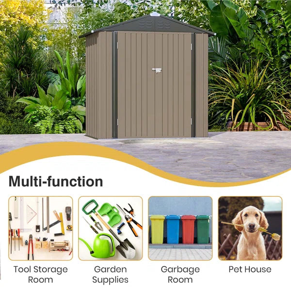 6 ft. W x 4 ft. D Metal Storage Shed