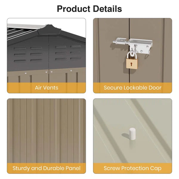 6 ft. W x 4 ft. D Metal Storage Shed