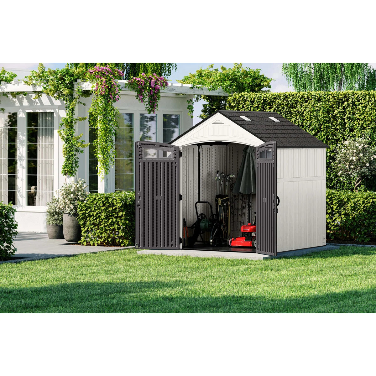 7 ft. W x 7 ft. D Resin Vertical Storage Shed