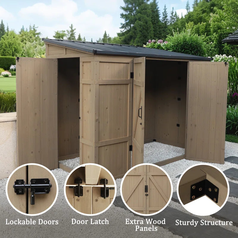 8 Ft. X 4 Ft. Wood Storage Shed