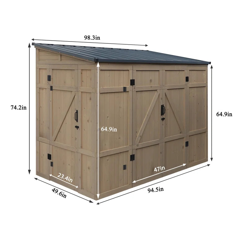 8 Ft. X 4 Ft. Wood Storage Shed