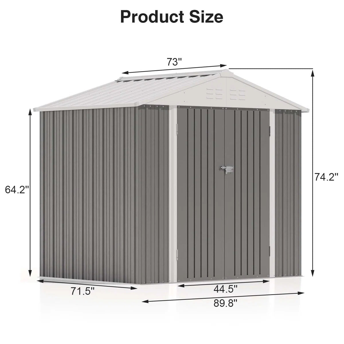 8 ft. W x 6 ft. D Metal Storage Shed