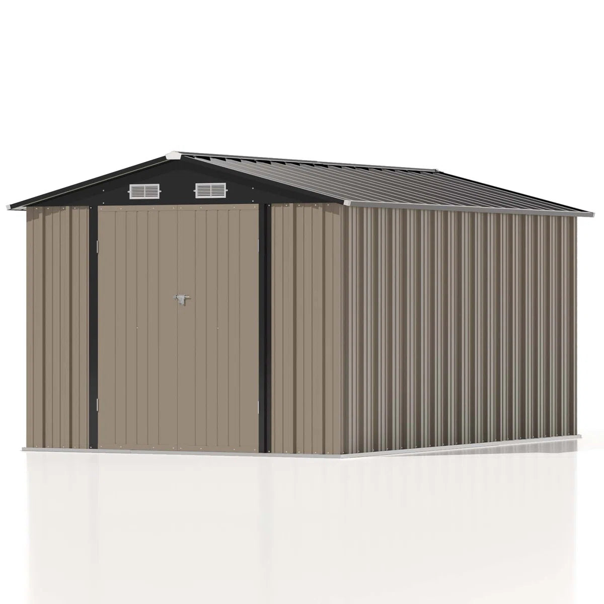 8 ft. x 12 ft. Metal Storage Shed for Outdoor, Steel Yard Shed with Design of Lockable Doors