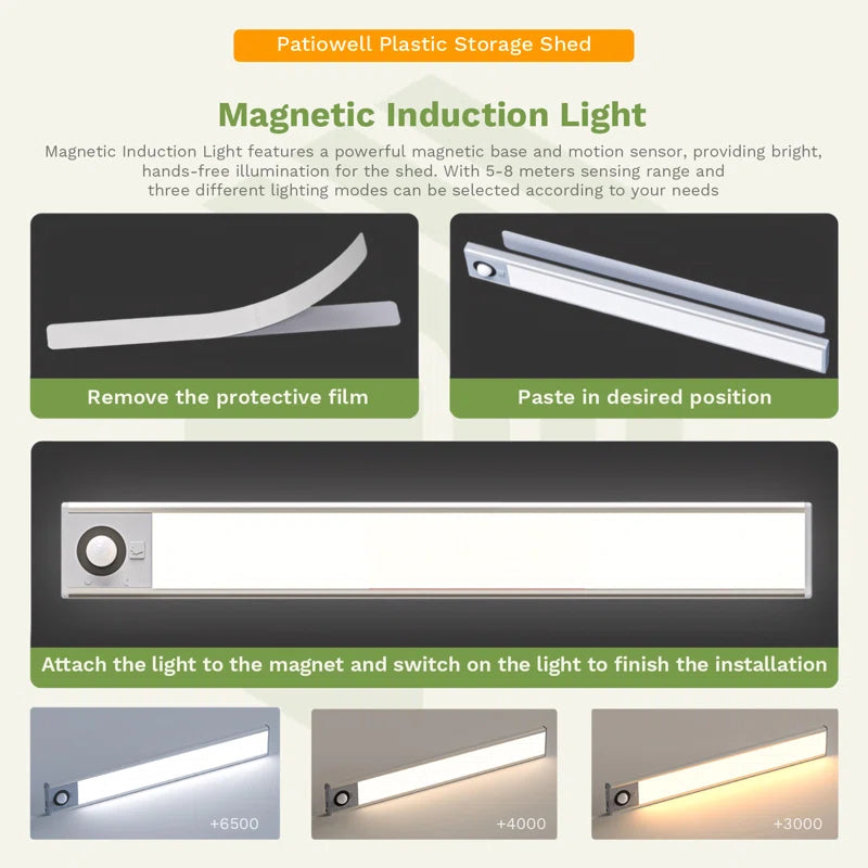 Beige Resin Storage Shed With Led Light