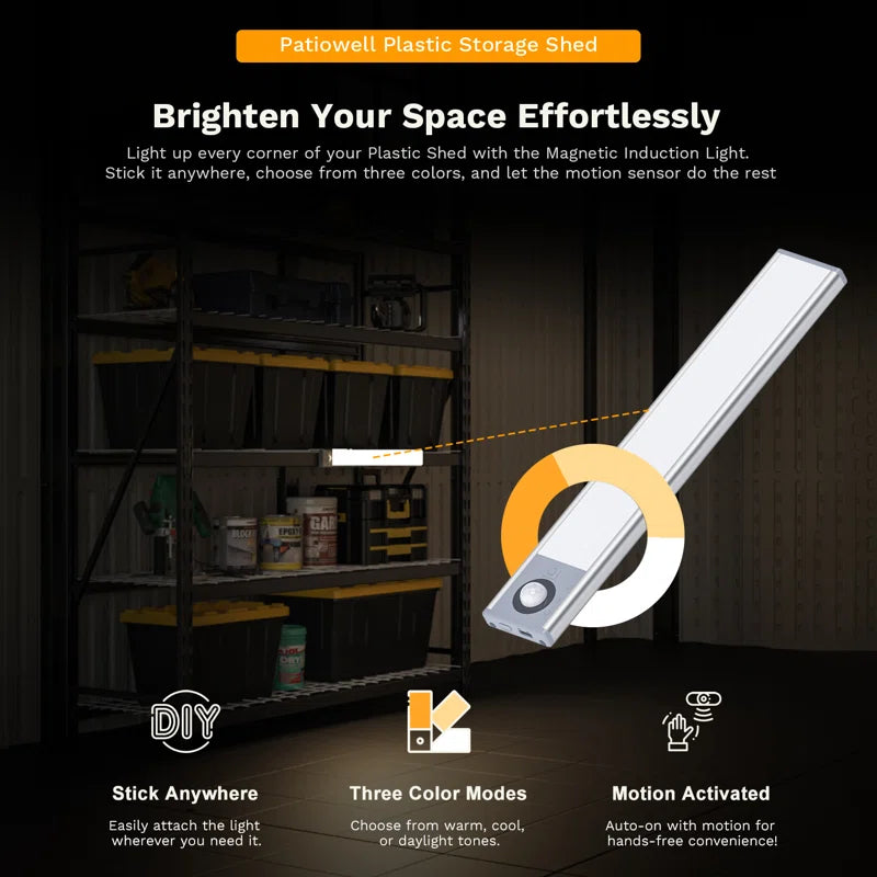 Beige Resin Storage Shed With Led Light