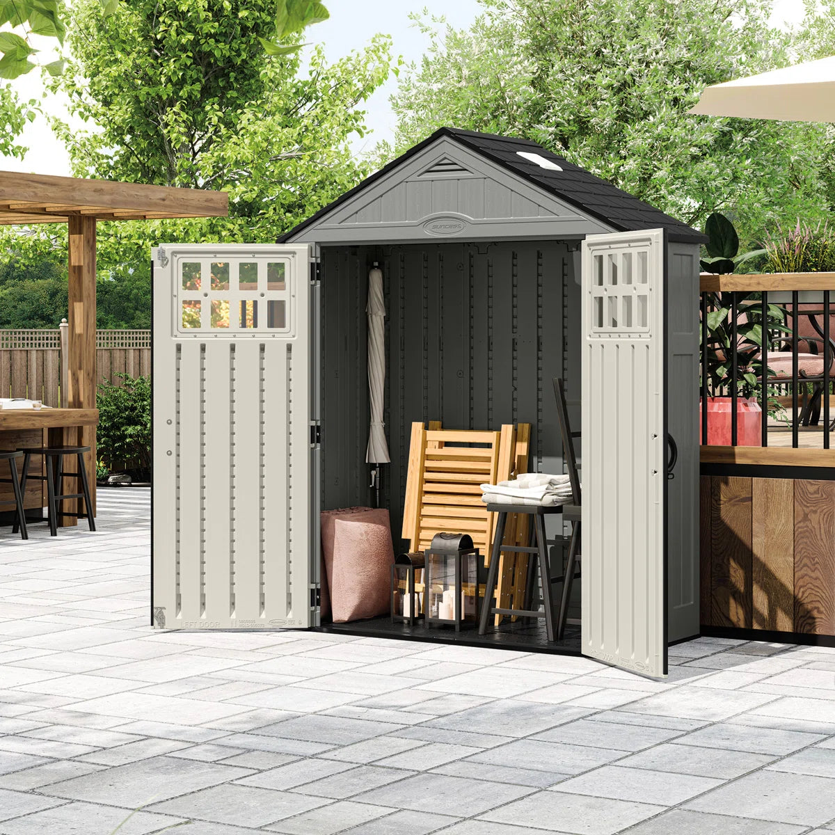 Everett Outdoor 6 ft. W x 3 ft. D Plastic Storage Shed
