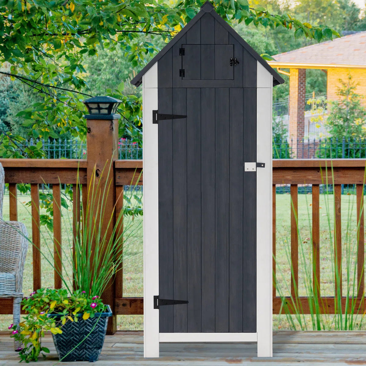 Garden 70.5" H x 25.6" W x 18.1" D Outdoor Storage Cabinet Tool Shed