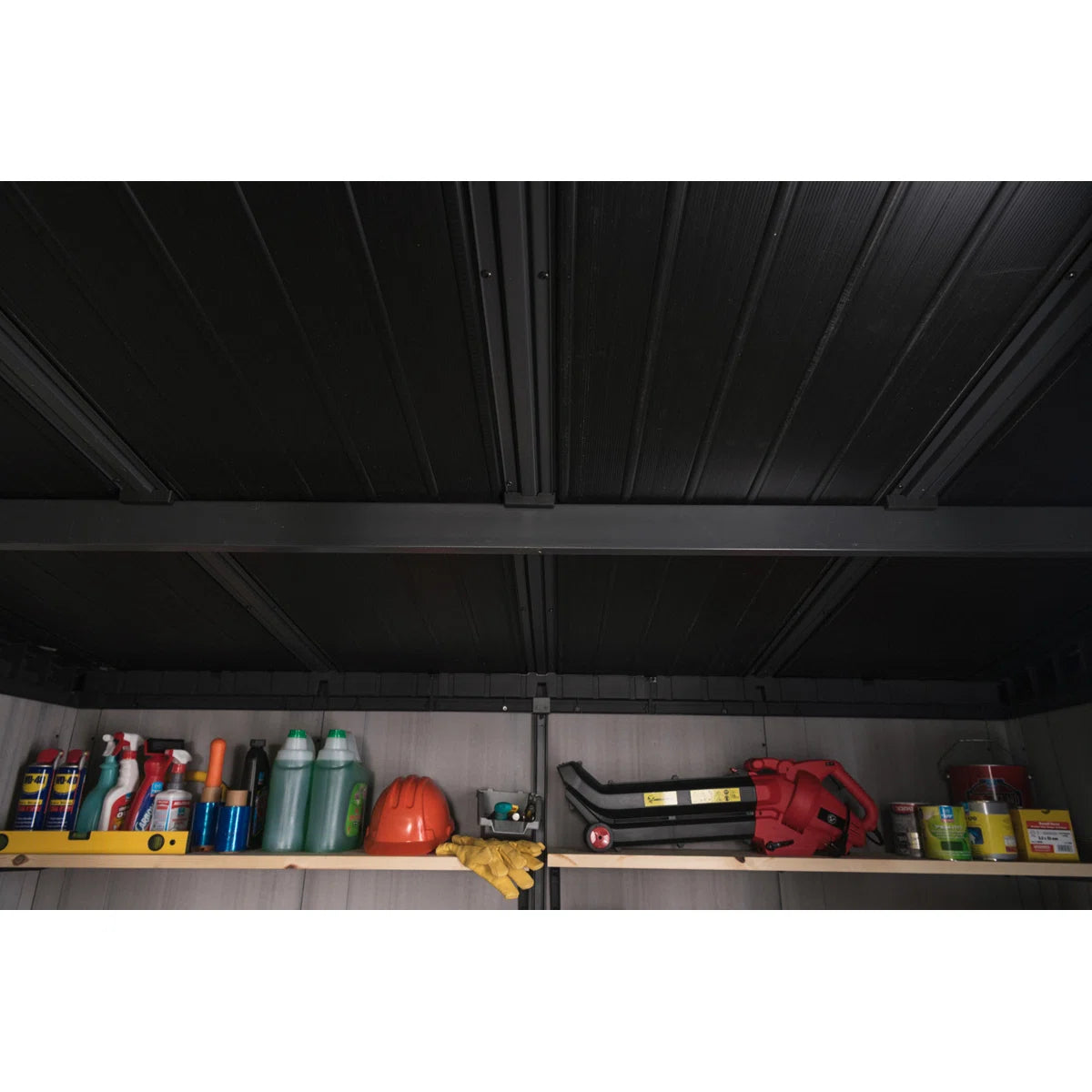 Keter Artisan 11x7 ft. Modern Durable Resin Outdoor Storage Shed With Floor and Double Doors for Garden Patio Furniture and Tools, Grey